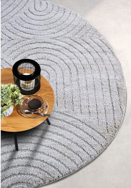 Tappeto rotondo in grigio chiaro ø 200 cm Panglao New York Light Grey – Elle Decoration