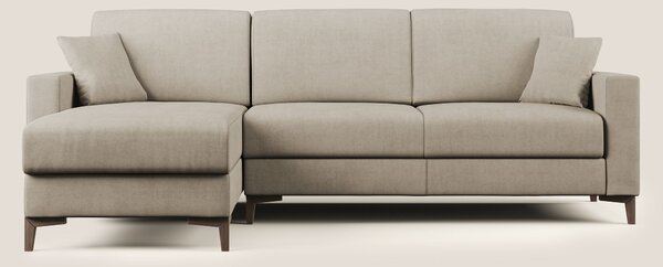 Kafka divano letto angolare in morbido tessuto impermeabile T02 beige