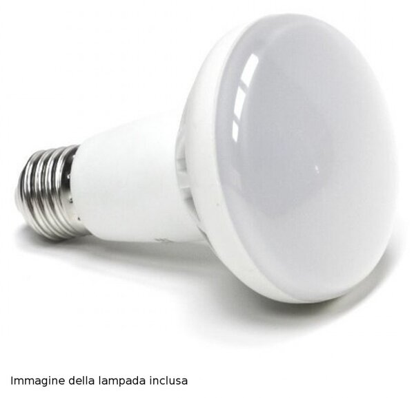 Faretto illuminando magnum 1 led e27 r80 10w 3000°k spot moderno orientabile metallo cromo bianco interno - Illuminando