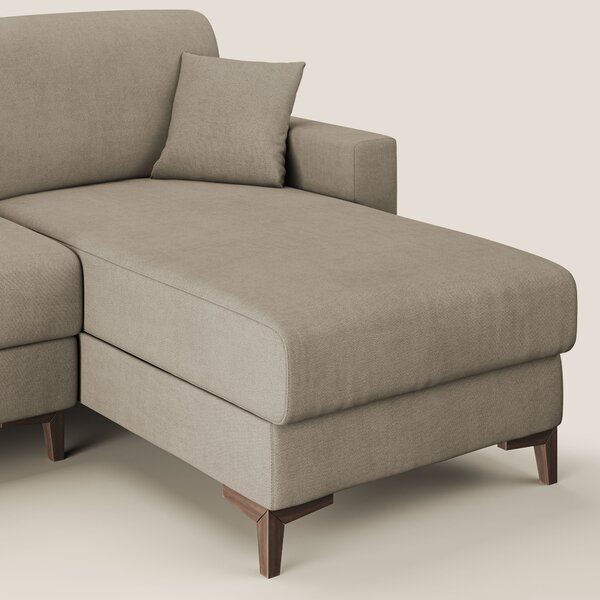 Kafka divano letto angolare in morbido tessuto impermeabile T02 beige