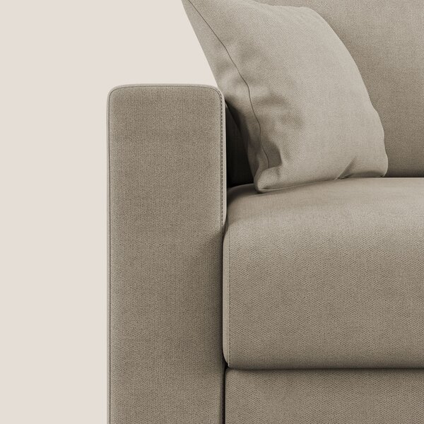 Kafka divano letto angolare in morbido tessuto impermeabile T02 beige