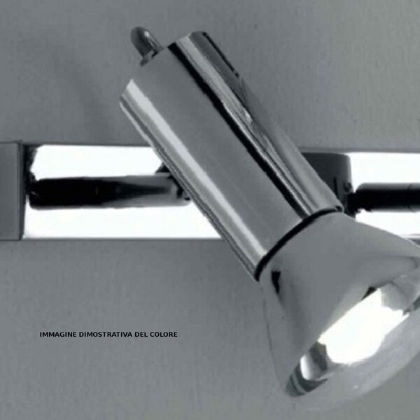 Faretto illuminando magnum 1 led e27 r80 10w 3000°k spot moderno orientabile metallo cromo bianco interno - Illuminando