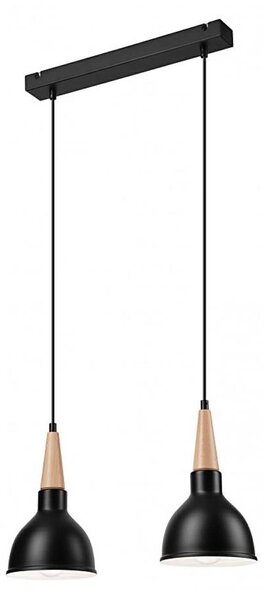 Lampadario a sospensione con filo FRANCESCA 2xE27/60W/230V nero