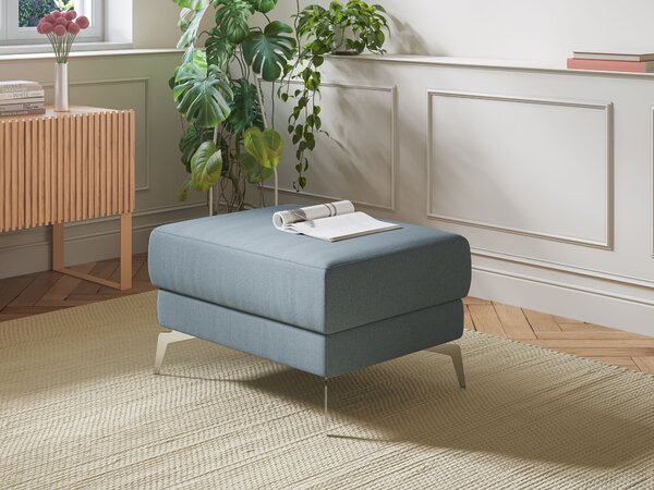Star Pouf con piedini alti in tessuto smacchiabile T05 panna