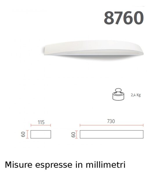 Applique belfiore 9010 erida xl 8760.41 e27 led gesso lampada parete - Belfiore - 9010