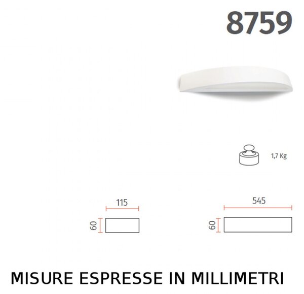 Applique gesso belfiore erida big 9010 8759.41 e27 led lampada parete - Belfiore - 9010