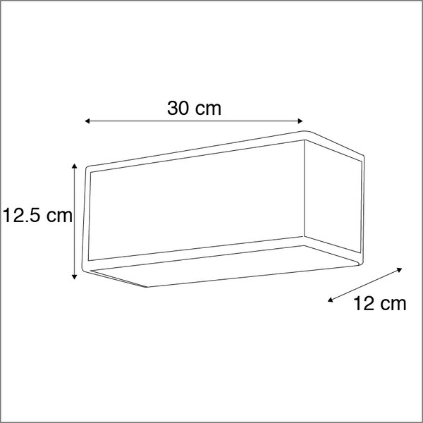 Set di 2 applique moderne rettangolari grigie - DRUM