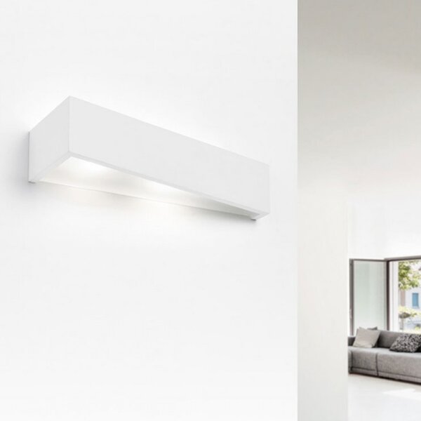 Applique moderno sforzin teos t174.11 g9 led gesso verniciabile vetro biemissione - Sforzin Illuminazione