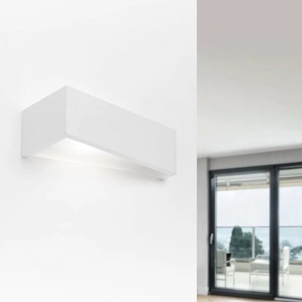 Applique moderno sforzin teos t174.10 g9 led gesso verniciabile vetro biemissione - Sforzin Illuminazione
