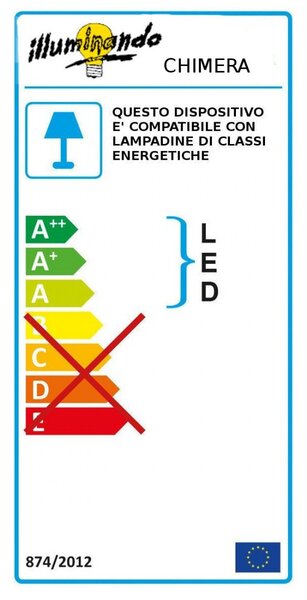 Applique illuminando chimera ap e27 led lampada parete moderna metallo bianco biemissione interno - Illuminando