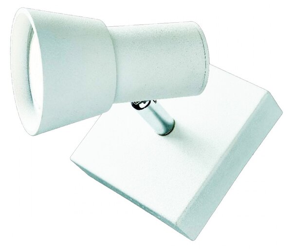 Spot illuminando torcia 1 gu10 led faretto moderno orientabile snodabile metallo bianco parete soffitto interno - Illuminando