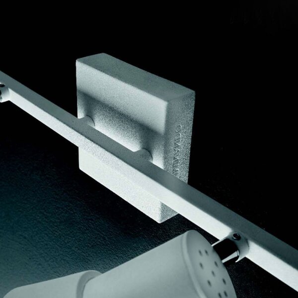 Spot illuminando torcia 2 gu10 led faretti orientabili moderni metallo bianco moka interno - Illuminando