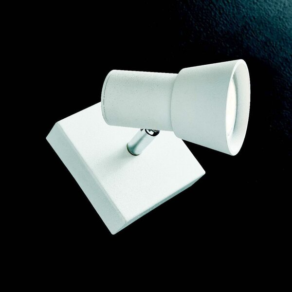 Spot illuminando torcia 1 gu10 led faretto moderno orientabile snodabile metallo bianco parete soffitto interno - Illuminando