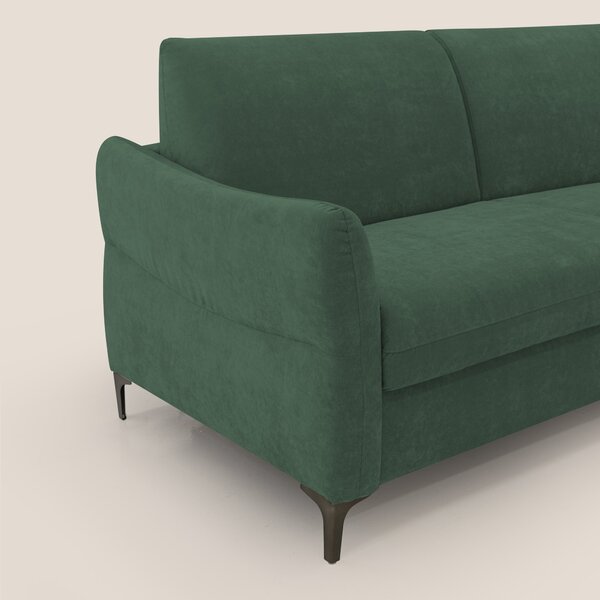 Dalia divano letto con materasso H18 cm e piedi alti in raffinato tess