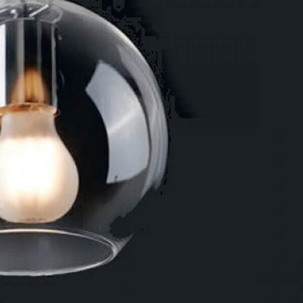 Lampadario illuminando pagoda 1a e27 led vetro metallo - Illuminando