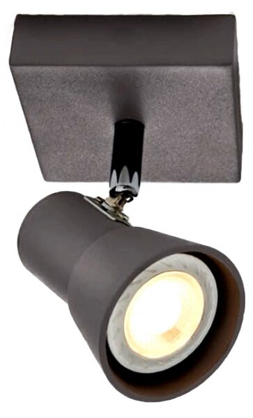 Spot illuminando torcia 1 gu10 led faretto moderno orientabile snodabile metallo moka parete soffitto interno - Illuminando
