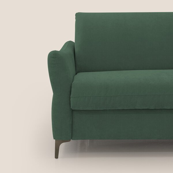 Dalia divano letto con materasso H18 cm e piedi alti in raffinato tess