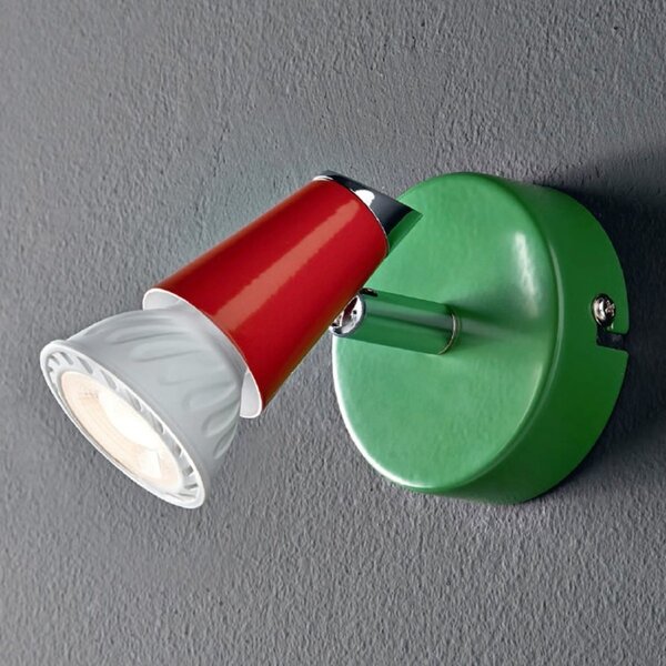 Spot illuminando kolor 1 gu10 led faretto colorato orientabile snodabile metallo verde rosso interno - Illuminando