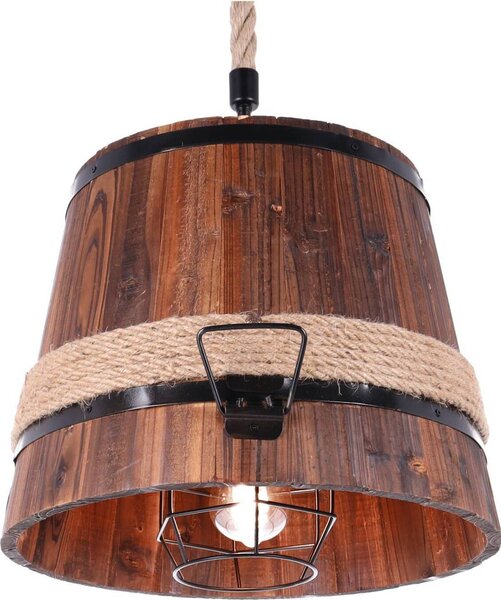 TIBU lampada a sospensione in legno secchio lampada vintage tavolo da pranzo soggiorno E27 altezza regolabile