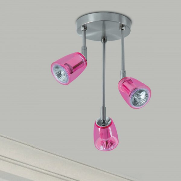 Plafoniera moderna padana lampadari sting 745 3 gu10 led vetro pirex spot orientabili - Padana Lampadari