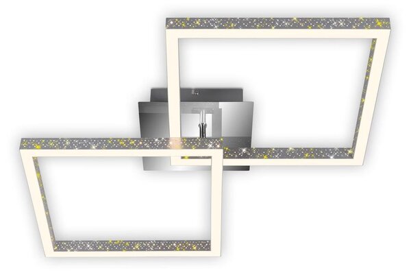 Plafoniera LED effetto glitter 3 vie dimmerabile orientabile 18W alluminio-cromo Briloner