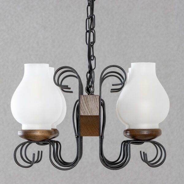 Brilagi - Lampadario a sospensione con catena QUEEN 6xE14/40W/230V faggio/noce