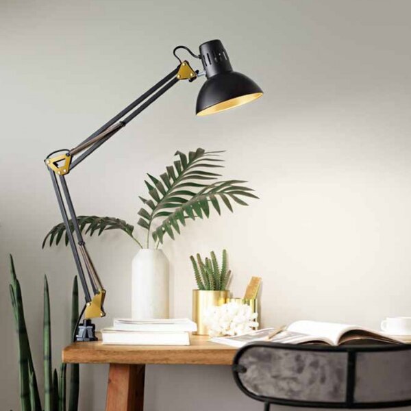 Abat-jour morsetto metallo perenz arc 4025 led lampada scrivania orientabile tecnica e27 ip20 - Perenz