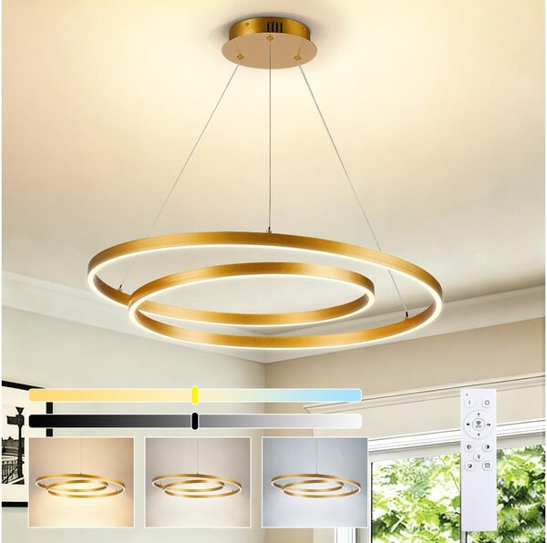 BRILAGI-LED Lampadario dimmerabile a sospensione con cavo TWISTER LED/75W/230V 3000-6000K oro +telecomando
