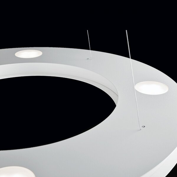 Lampadario moderno illuminando ufo sp 6+3 gx53 led sospensione metallo bianco sabbia tondo - Illuminando