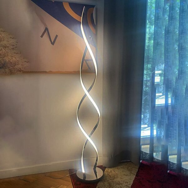 Piantana illuminando nebula te 22w led 1760lm 3000°k lampada terra metallo cromato acrilico moderna interni - Illuminando