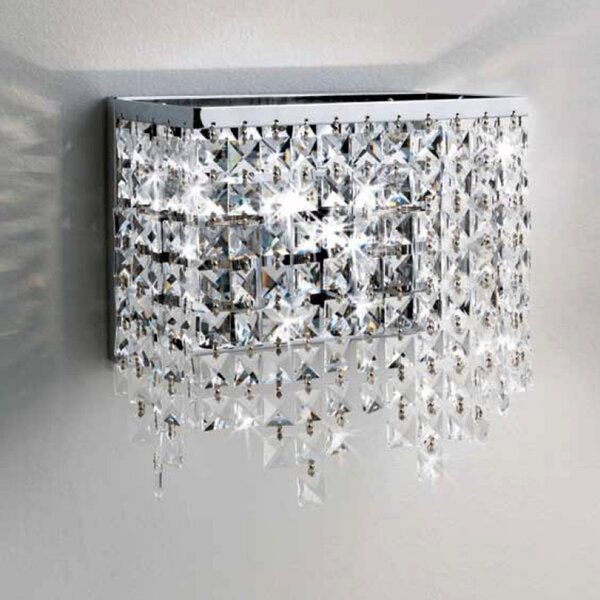 Appliques illuminando messico ap 2 e27 led lampada parete cristallo quadrati moderno classico interno - Illuminando