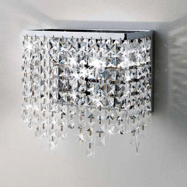Appliques illuminando messico ap 2 e27 led lampada parete cristallo quadrati moderno classico interno - Illuminando