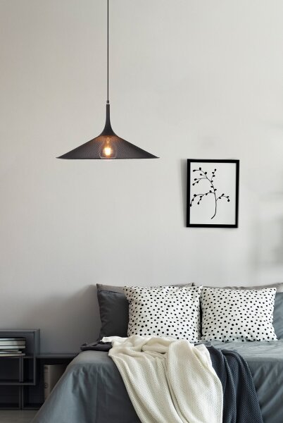 Lampadario a sospensione con filo KIRUNA 1xE27/40W/230V diametro 50 cm nero