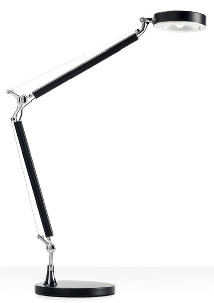 Abat-jour moderno pan international alter tav00004 led nero metallo lampada tavolo bracci orientabili - Pan International