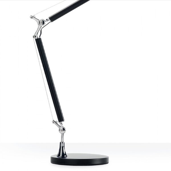Abat-jour moderno pan international alter tav00004 led nero metallo lampada tavolo bracci orientabili - Pan International