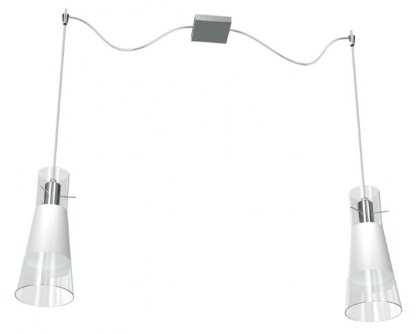 Lampadario moderna top light cone 1079 s2 e27 led vetro pirex sospensione - Top Light