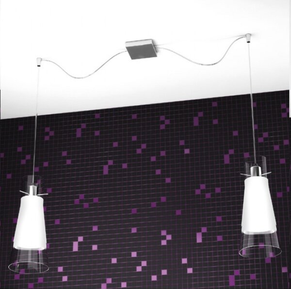 Lampadario moderna top light cone 1079 s2 e27 led vetro pirex sospensione - Top Light