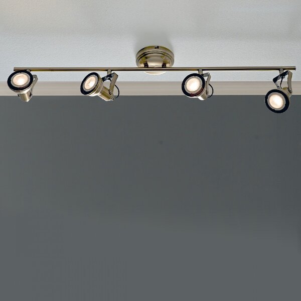 Faretto spot rustico illuminando old 4 lampada parete soffitto classico metallo brunito orientabile 28w 3000°k 1920lm gu10 - Illuminando