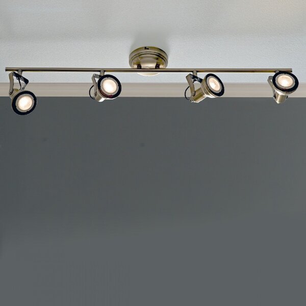 Faretto spot rustico illuminando old 4 lampada parete soffitto classico metallo brunito orientabile 28w 3000°k 1920lm gu10 - Illuminando