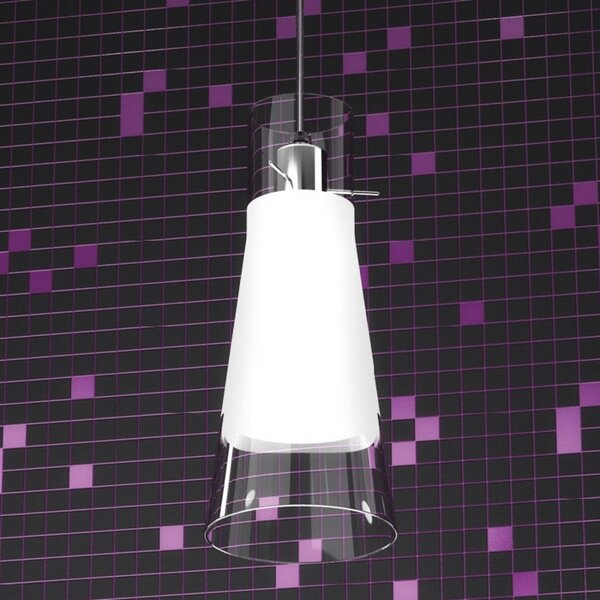 Lampadario moderna top light cone 1079 s2 e27 led vetro pirex sospensione - Top Light