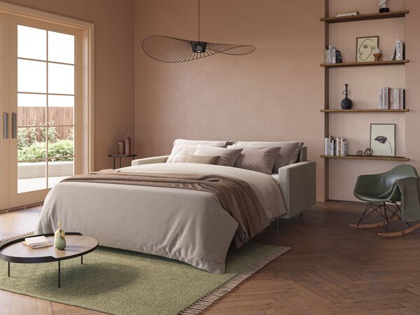 Andromeda divano letto matrimoniale in velluto morbido impermeabile T0