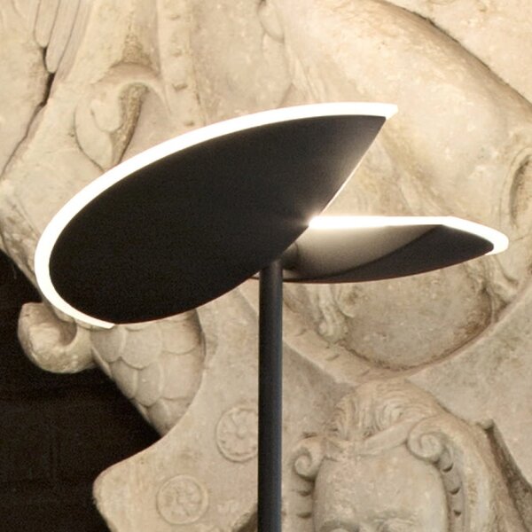 Piantana moderna gea luce ping pong gpin01 led alluminio vetro lampada terra - Gea Luce