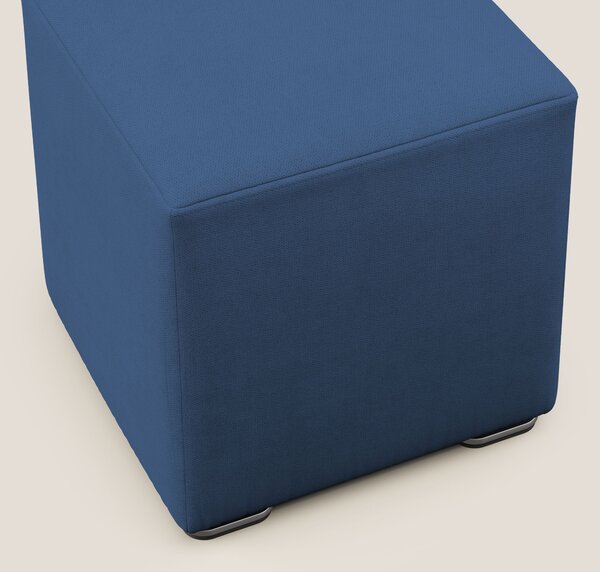 Cube pouf in tessuto morbido impermeabile T02 blu