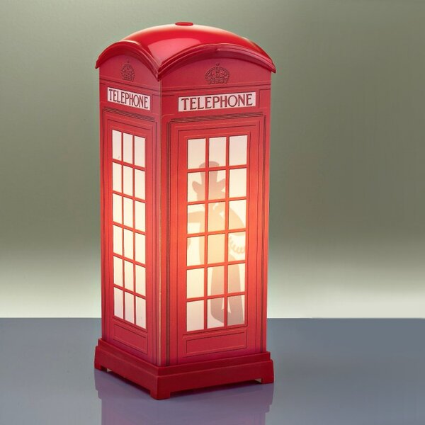Abat-jour cameretta red phone box e27 led polilux lampada tavolo - Linea Zero