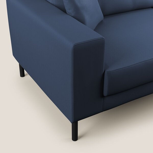 Uranio divano moderno lineare in Ecopelle impermeabile T04 blu