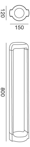 Lampioncino alluminio policarbonato gea led eurus ges452 led h80 lampada terra grigio antracite ip65 - Gea Led
