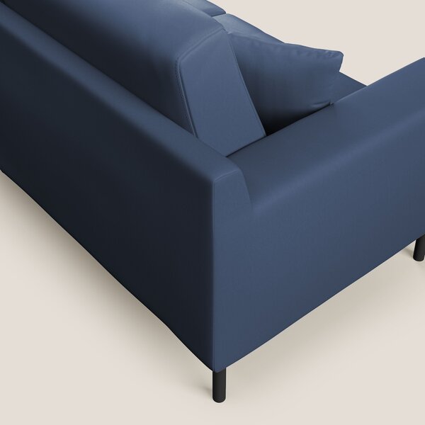 Uranio divano moderno lineare in Ecopelle impermeabile T04 blu
