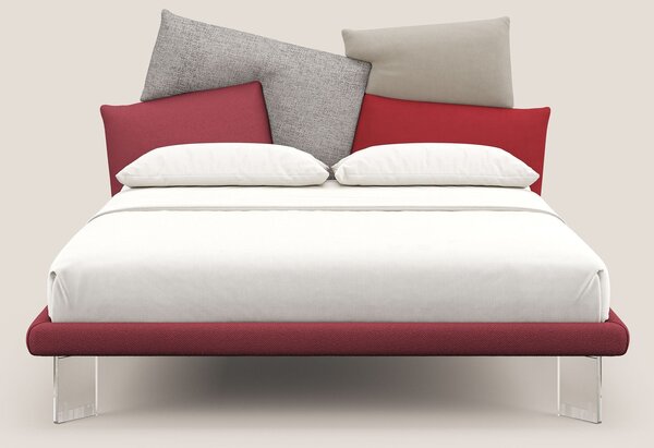 Rebus letto imbottito dal design moderno con piedi trasparenti in plex