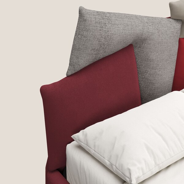 Rebus letto imbottito dal design moderno con piedi trasparenti in plex