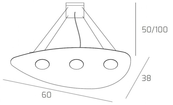 Lampadario moderno top light shape 1143 s3+2 gx53 led metallo sospensione - Top Light